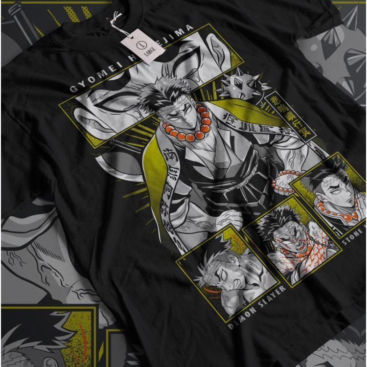 Футболка з аніме принтом Вбивця демонів оверсайз (S/M/L) Чорний AnimeJ0902