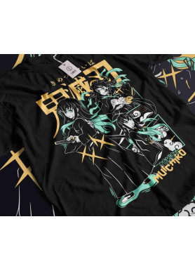 Футболка з аніме принтом Вбивця демонів оверсайз (S/M/L) Чорний AnimeJ0941