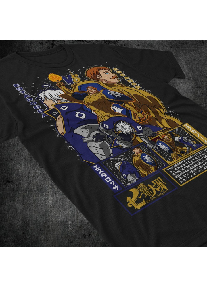 Футболка з аніме принтом Есканор Севен Деадлй Сінс оверсайз (S/M/L) Чорний AnimeJ0967