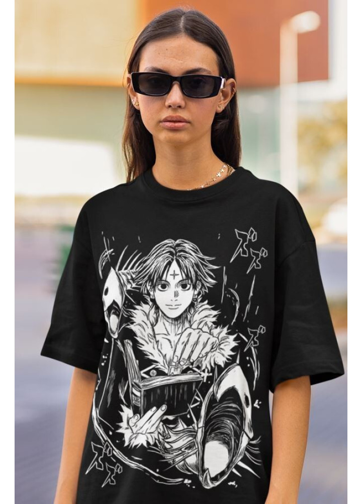 Футболка з аніме принтом Мисливець × Мисливець оверсайз (S/M/L) Чорний AnimeJ0980
