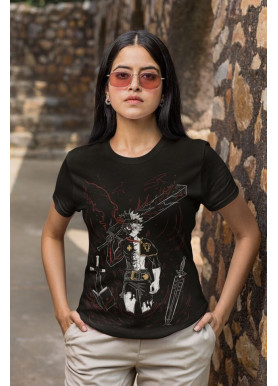 Футболка з аніме принтом Чорна конюшина оверсайз (S/M/L) Чорний AnimeJ0983