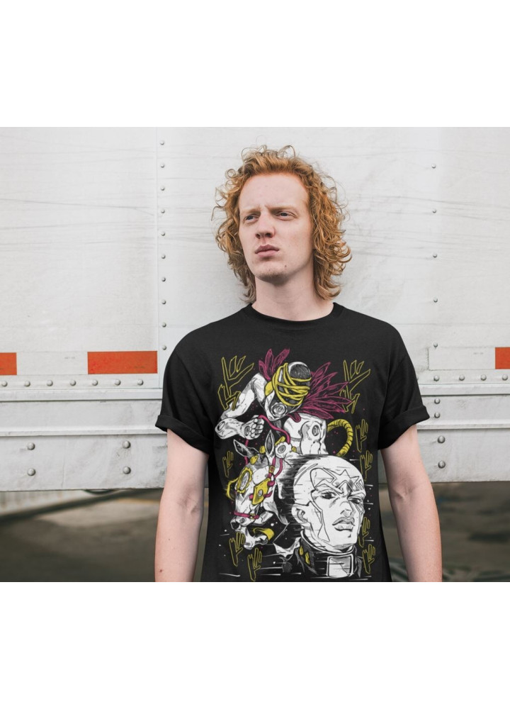 Футболка з аніме принтом Маде Ін Хеавен Джоджо оверсайз (S/M/L) Чорний AnimeJ0985