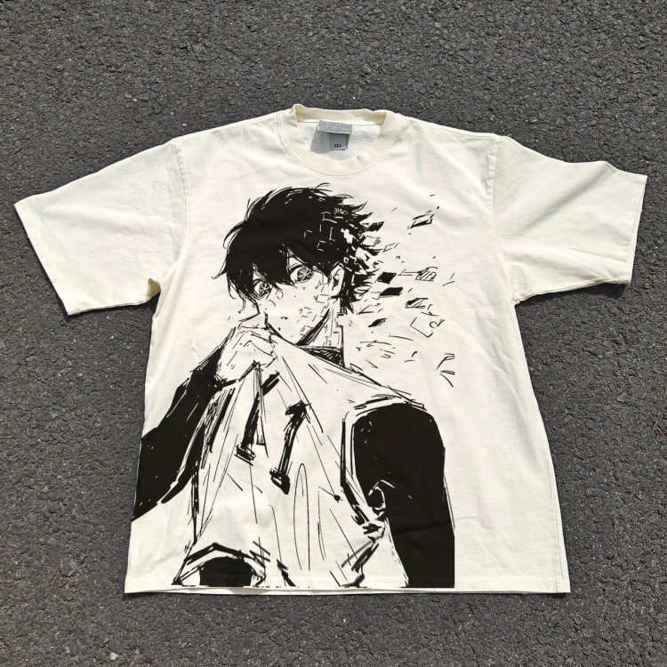 Футболка з принтом аніме Синя тюрма Йоікхі Ісагі Егоіст оверсайз (S/M/L) Черний