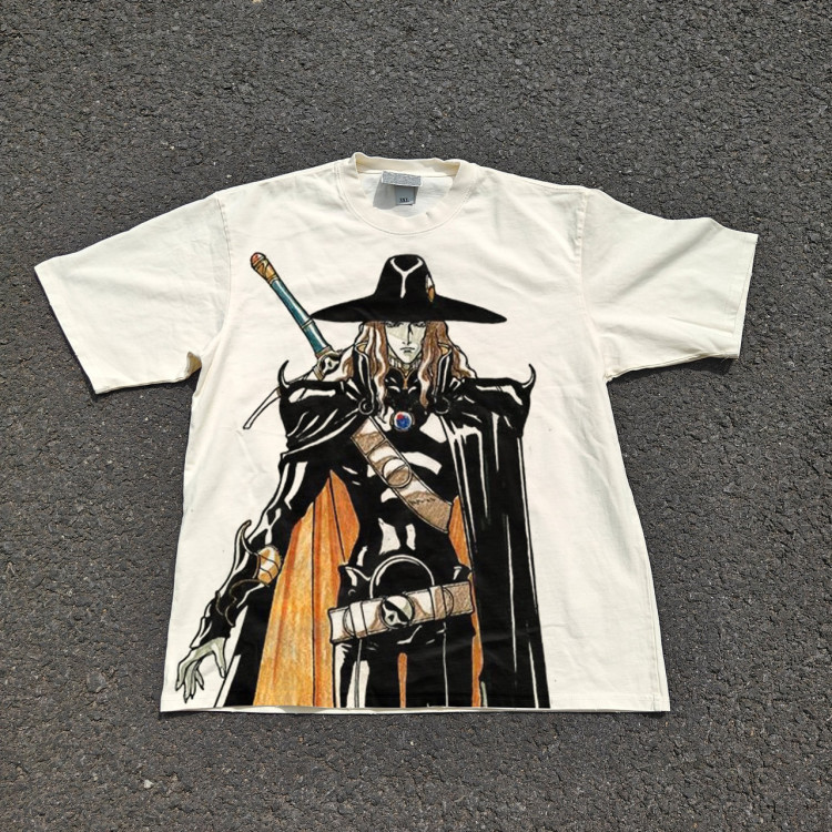 Футболка з принтом аніме Аніме Вампір Хунтер Д оверсайз (S/M/L) Черний