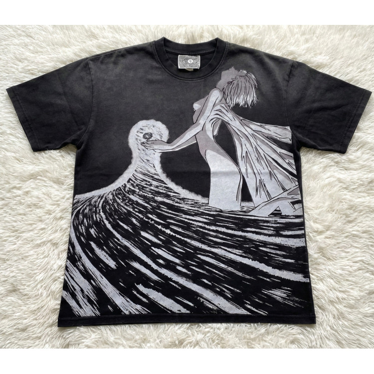 Футболка з принтом аніме Євангеліон Реі Айанамі Тхірд оверсайз (S/M/L) Черний