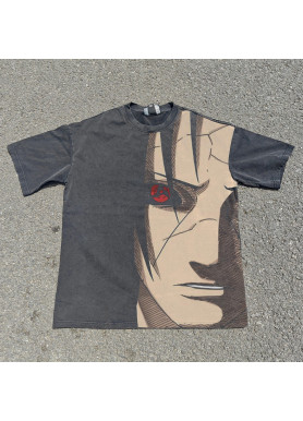 Футболка з принтом аніме Наруто Схіппуден Ітакхі Укхіха оверсайз (S/M/L) Черний