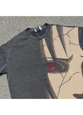 Футболка з принтом аніме Наруто Схіппуден Ітакхі Укхіха оверсайз (S/M/L) Черний