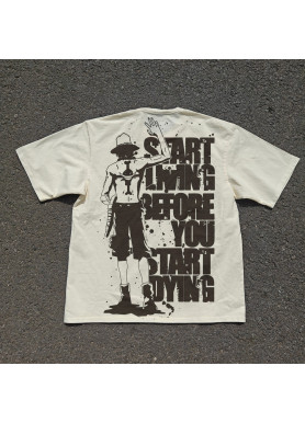 Футболка з принтом аніме Ван Піс Портгас Д Аке оверсайз (S/M/L) Черний