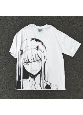 Футболка з принтом аніме Аніме Дарлінг Ін Тхе оверсайз (S/M/L) Черний