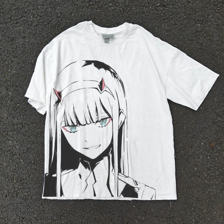 Футболка з принтом аніме Аніме Дарлінг Ін Тхе оверсайз (S/M/L) Черний