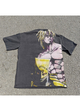 Футболка з принтом аніме Аніме Джоджобізарре Пригоди Джотаро оверсайз (S/M/L) Черний
