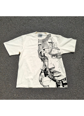 Футболка з принтом аніме Аніме Джоджо Стеел Балл манга оверсайз (S/M/L) Черний