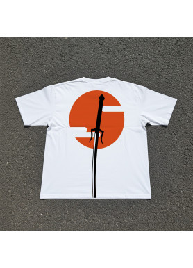 Футболка з принтом аніме Аніме Самураі Кхамплоо Муген оверсайз (S/M/L) Черний