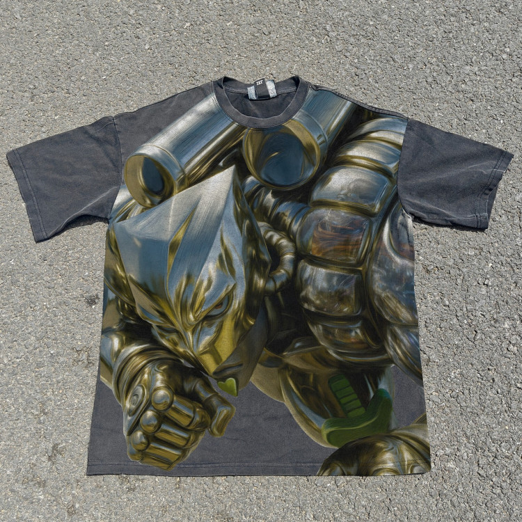 Футболка з принтом аніме Аніме Джоджо Пригоди Тхе оверсайз (S/M/L) Черний