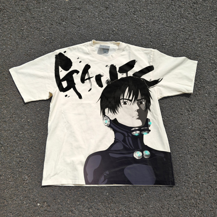 Футболка з принтом аніме Аніме Гантз Суіт Кеі оверсайз (S/M/L) Черний