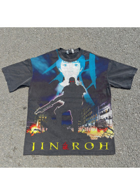 Футболка з принтом аніме Аніме Джін Рох Аніме оверсайз (S/M/L) Черний