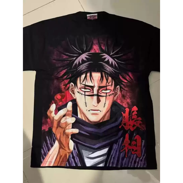 Футболка з принтом аніме Аніме Джуджутсу Каісен Кхосо оверсайз (S/M/L) Черний