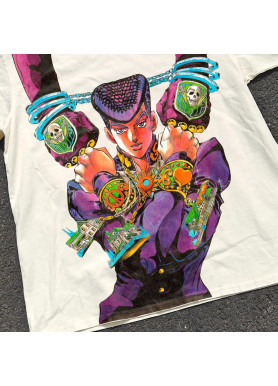 Футболка з принтом аніме Аніме Джоджодіамонд Унбреакабле Аніме оверсайз (S/M/L) Черний