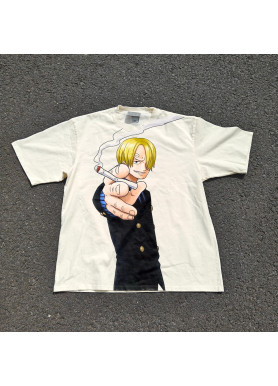 Футболка з принтом аніме Ван Піс Аніме Смокінг Санджі оверсайз (S/M/L) Черний