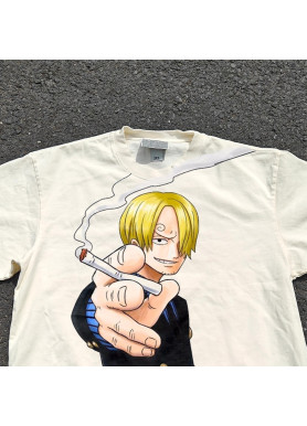 Футболка з принтом аніме Ван Піс Аніме Смокінг Санджі оверсайз (S/M/L) Черний