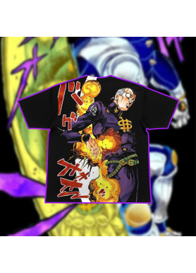 Футболка з принтом аніме Аніме Джоджобізарре Пригоди Окуйасу оверсайз (S/M/L) Черний