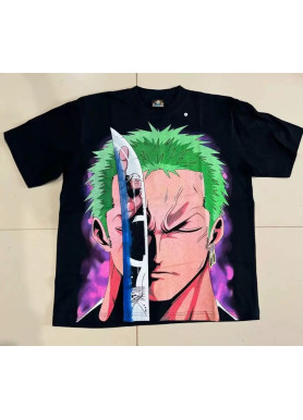 Футболка з принтом аніме Ван Піс Ророноа Зоро Кума оверсайз (S/M/L) Черний