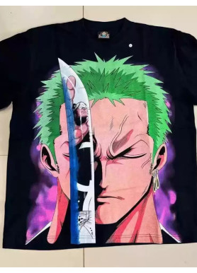 Футболка з принтом аніме Ван Піс Ророноа Зоро Кума оверсайз (S/M/L) Черний