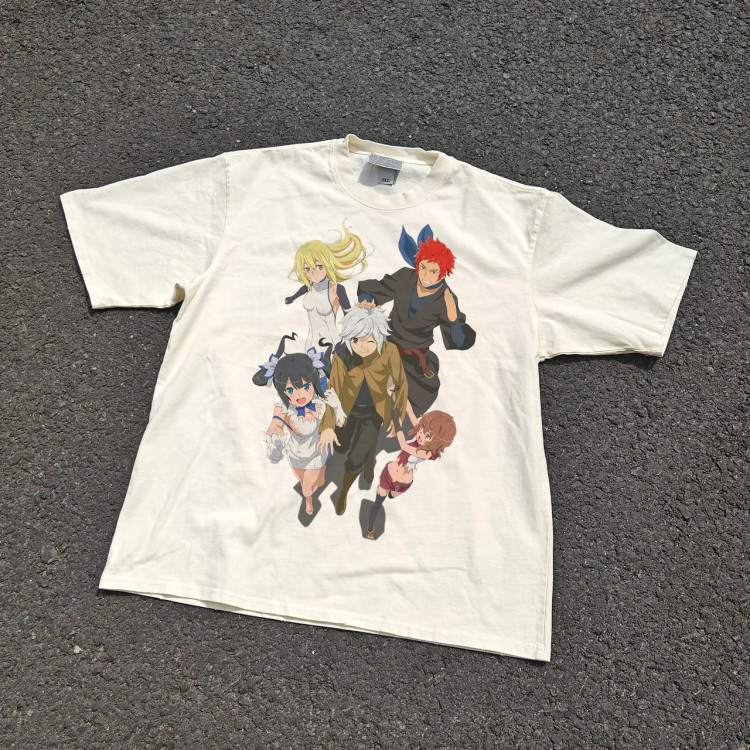 Футболка з принтом аніме Аніме Данмакхі Аніме Белл оверсайз (S/M/L) Черний