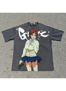 Футболка з принтом аніме Аніме Гантз Кеі Кісхімото оверсайз (S/M/L) Черний