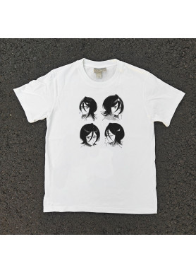 Футболка з принтом аніме Бліч Рукіа Кукхікі Вхіте манга оверсайз (S/M/L) Черний