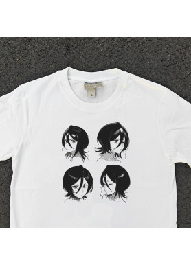 Футболка з принтом аніме Бліч Рукіа Кукхікі Вхіте манга оверсайз (S/M/L) Черний