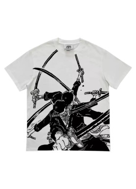 Футболка з принтом аніме Ван Піс Ророноа Зоро Гсм оверсайз (S/M/L) Черний