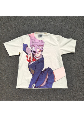 Футболка з принтом аніме Аніме Дандадан Аніме Аіра оверсайз (S/M/L) Черний