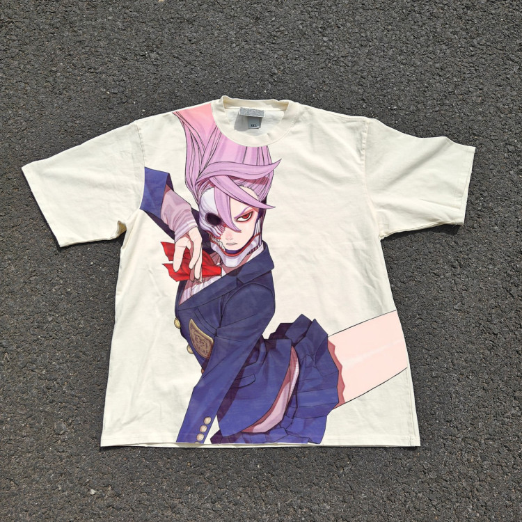 Футболка з принтом аніме Аніме Дандадан Аніме Аіра оверсайз (S/M/L) Черний