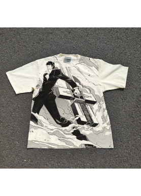 Футболка з принтом аніме Аніме Трігун Нікхолас Д оверсайз (S/M/L) Черний