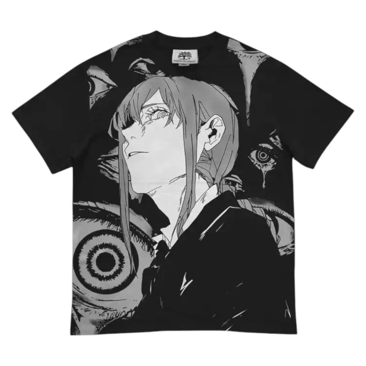 Футболка з принтом аніме Людина-бензопила Макіма Контрол Девіл оверсайз (S/M/L) Черний
