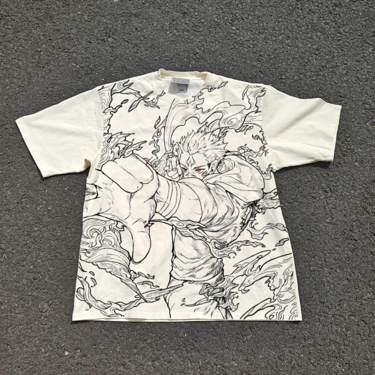 Футболка з принтом аніме Аніме Джуджутсу Каісен Рйомен оверсайз (S/M/L) Черний