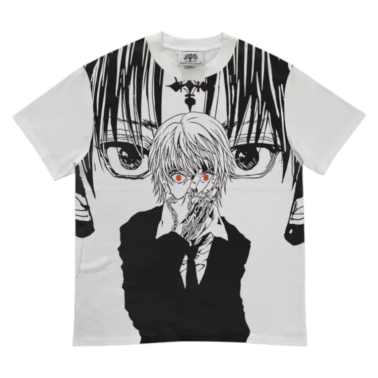 Футболка з принтом аніме Мисливець × Мисливець Курапіка Скарлет Ейес оверсайз (S/M/L) Черний