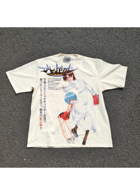 Футболка з принтом аніме Євангеліон Аніма Лігхт Новел оверсайз (S/M/L) Черний