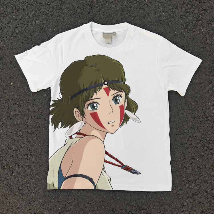 Футболка з принтом аніме Аніме Прінкесс Мононоке Сан оверсайз (S/M/L) Черний