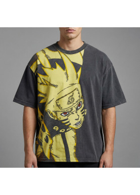 Футболка з принтом аніме Наруто Узумакі Сікс Патхс оверсайз (S/M/L) Черний