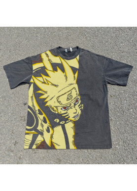 Футболка з принтом аніме Наруто Узумакі Сікс Патхс оверсайз (S/M/L) Черний