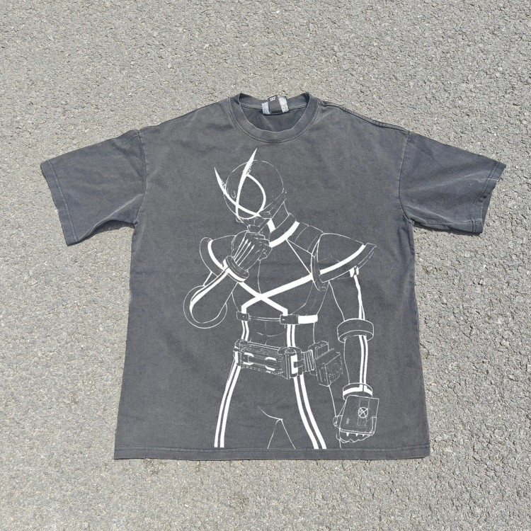 Футболка з принтом аніме Аніме Камен Рідер Каікса оверсайз (S/M/L) Черний