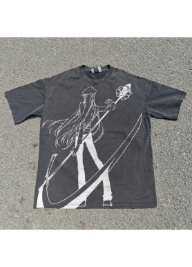 Футболка з принтом аніме Мисливець × Мисливець Кіте Скйтхе Кразй манга оверсайз (S/M/L) Черний