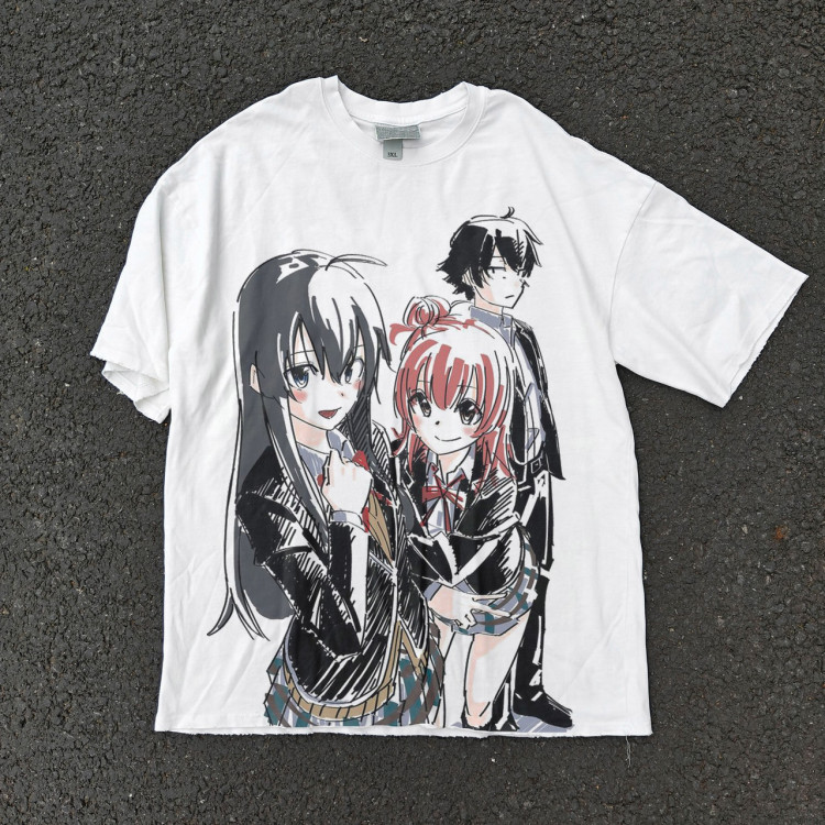 Футболка з принтом аніме Аніме Орегаіру Мй Теен оверсайз (S/M/L) Черний