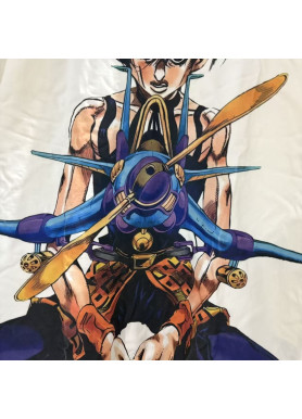 Футболка з принтом аніме Аніме Джоджонаранкіа Гхірга Аеросмітх оверсайз (S/M/L) Черний