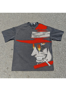 Футболка з принтом аніме Аніме Хеллсінг Ултімате Аніме оверсайз (S/M/L) Черний