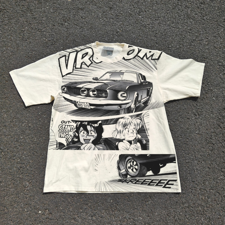 Футболка з принтом аніме Аніме Гунсмітх Катс Раллй оверсайз (S/M/L) Черний