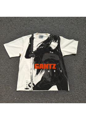 Футболка з принтом аніме Аніме Гантз Сворд Реіка оверсайз (S/M/L) Черний