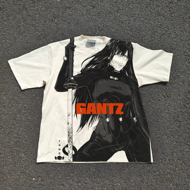 Футболка з принтом аніме Аніме Гантз Сворд Реіка оверсайз (S/M/L) Черний